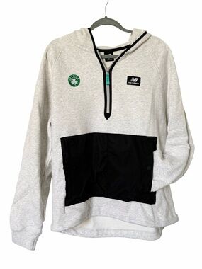 New Balance X Boston Celtics Rare Light Gray and Black Sweatshirt Pullover
